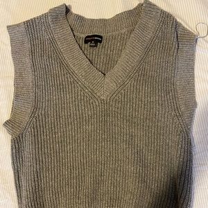 gray sweater vest